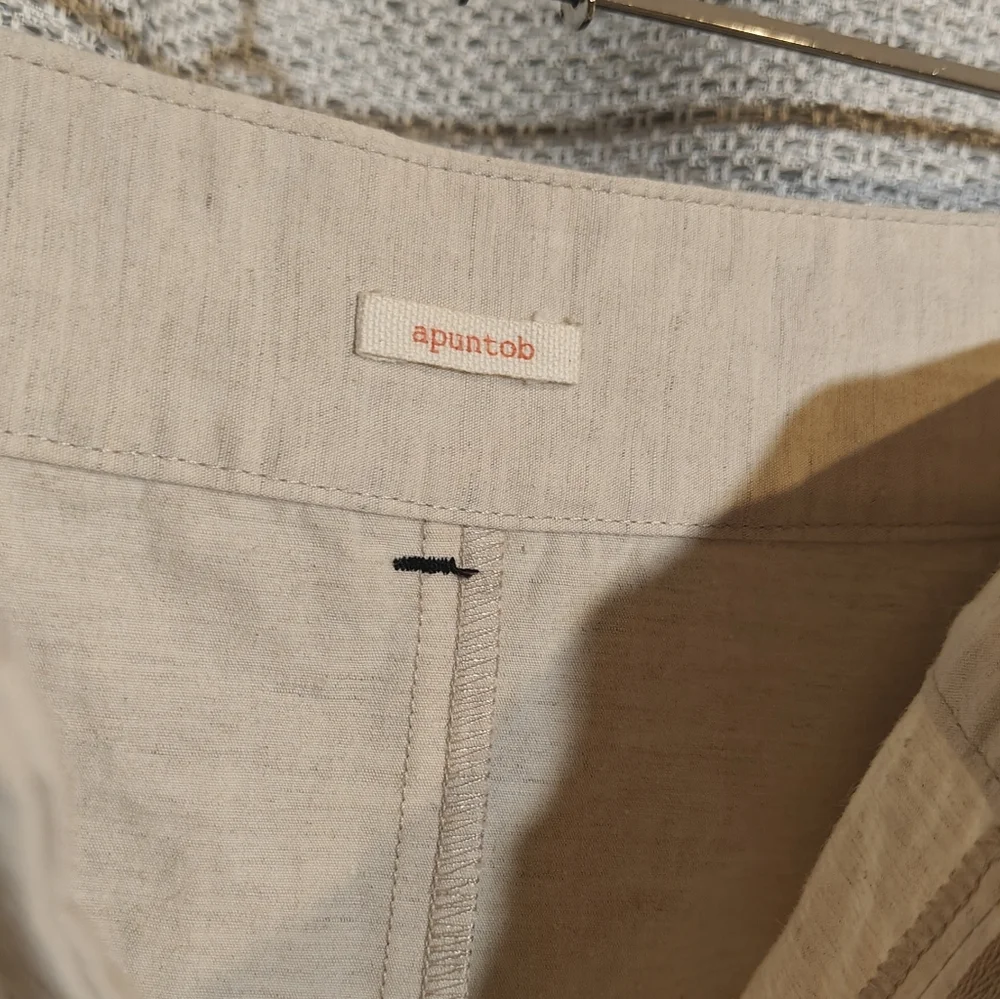Cream Cotton And Hemp Apuntob‎ Culottes - Picture 6 of 8